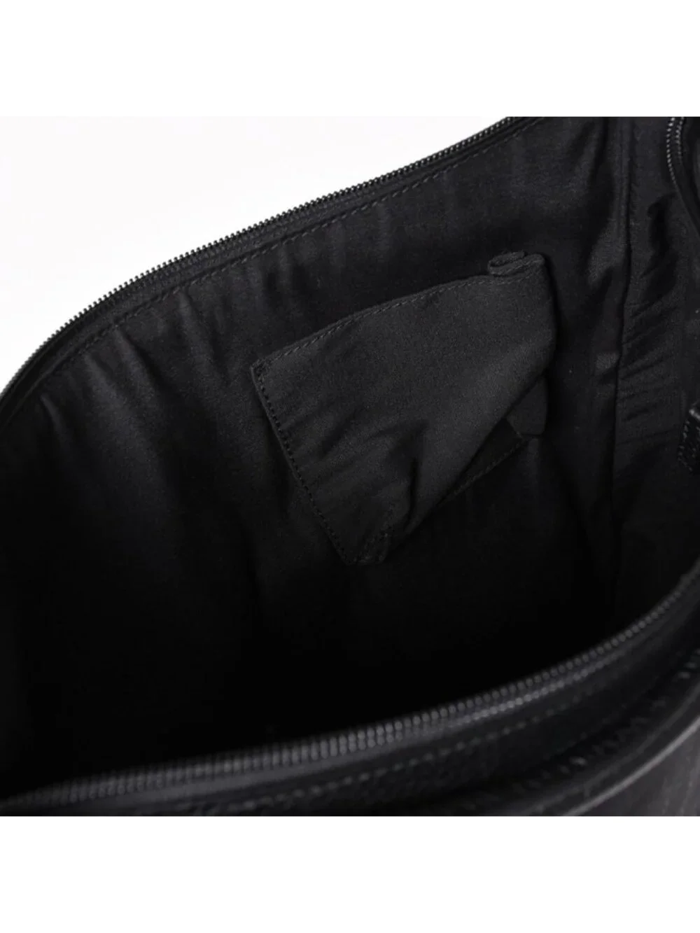 Gucci Hobo Handbag GG Canvas Leather Black Silver